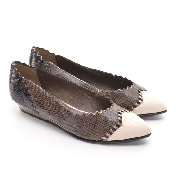 Mauri Shoes - Mauri Genuine Snake Pointed Toe Ballet Flats 5.5 M